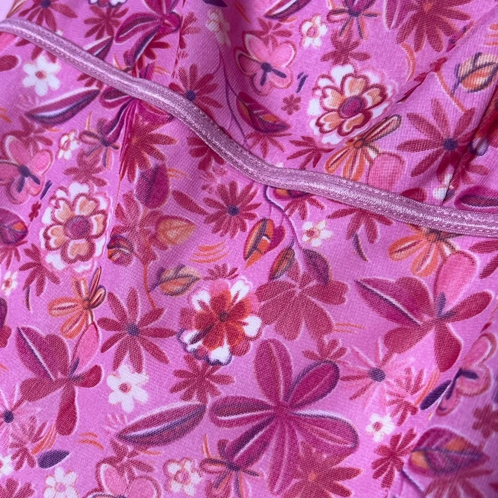 Vintage pink mini floral dress - Picture 3 of 6